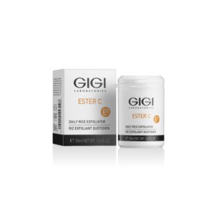 GIGI Ester C Daily Rice Exfoliator 50 ml (with box) – gentle rice and oat powder exfoliant with vitamin C and salicylic acid for smooth, radiant skin