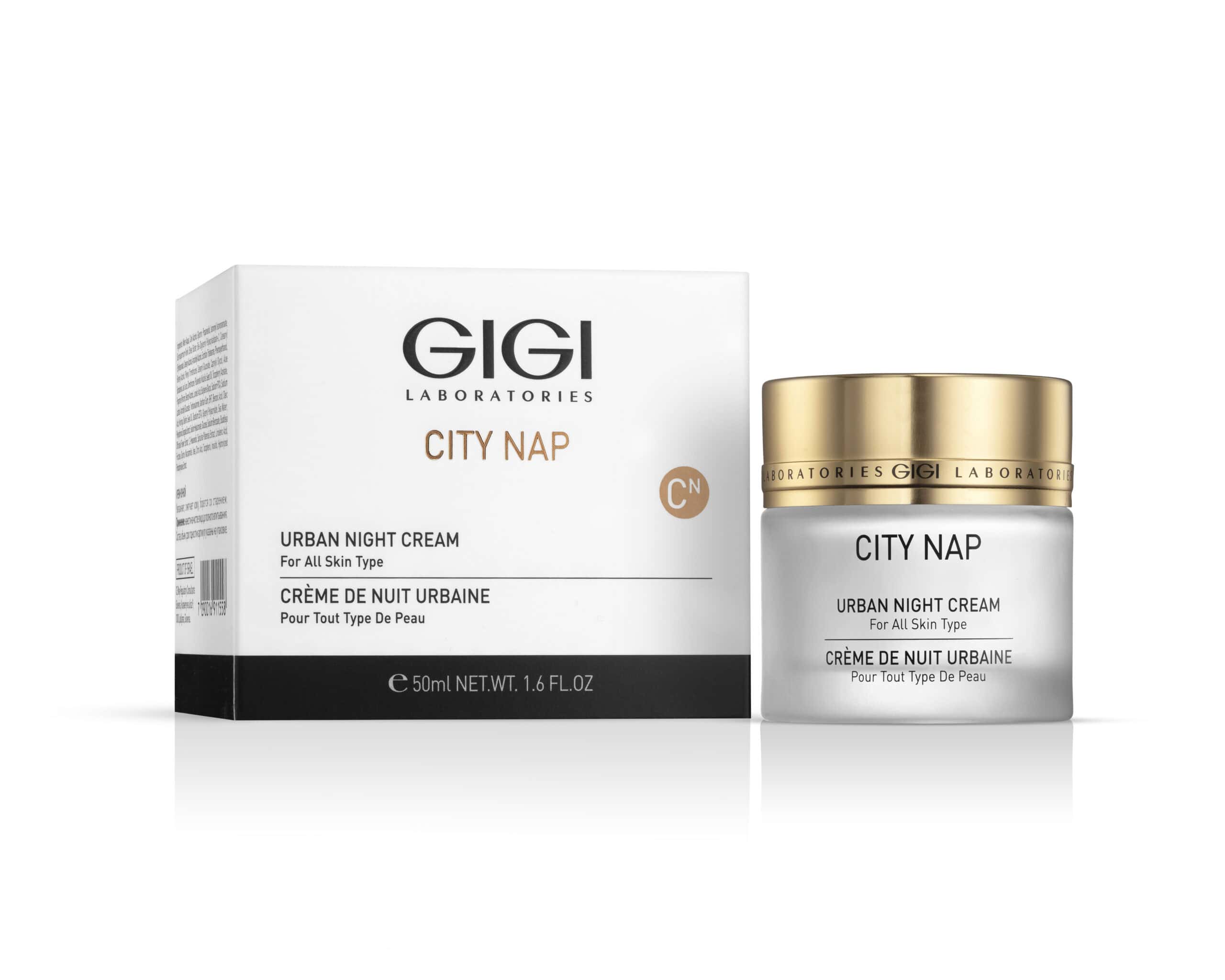 CITY NAP URBAN NIGHT CREAM 50ml BY GIGI (with box) - Beauty Center CY GIGI City Nap Urban Night Cream 50 ml (with box) – nourishing night cream with spirulina, shea butter, and niacinamide to support skin regeneration and hydration