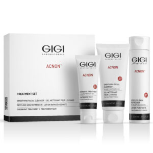 GIGI Acnon Treatment Set – cleanser, skin refresher, and overnight treatment for oily and problematic skin