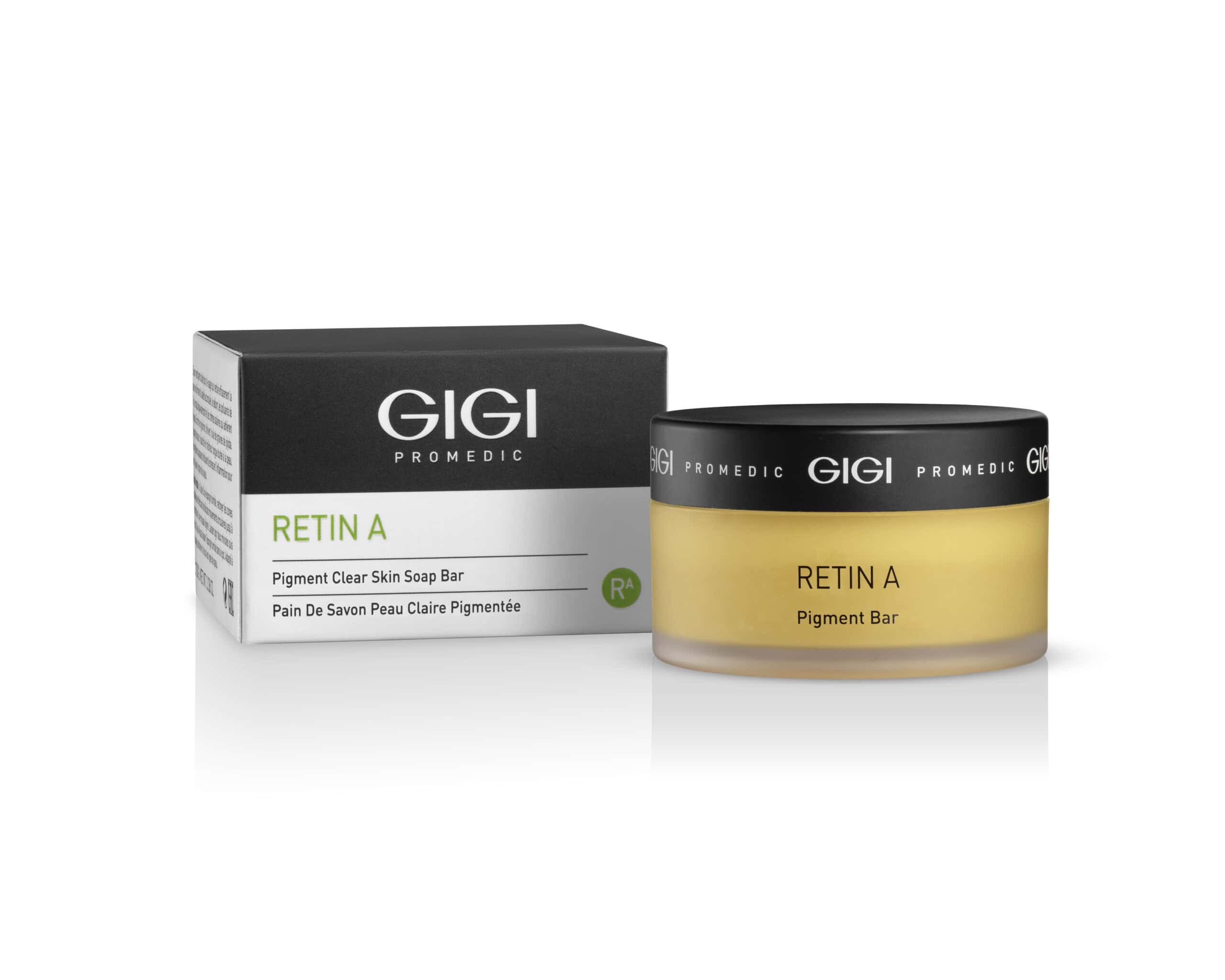 GIGI RETIN A PIGMENT SOAP BAR 100g (with box) - Beauty Center CY GIGI Retin A Pigment Soap Bar 100 g (with box) – brightening facial soap with kojic acid, niacinamide, and bergamot oil to even skin tone and reduce pigmentation