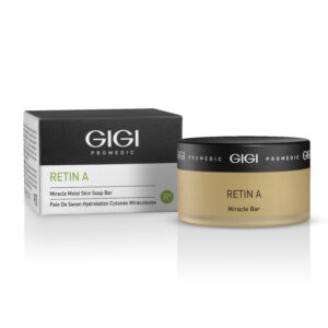 GIGI Promedic Retin A Miracle Soap Bar 100 g (with box) – moisturizing facial soap with jojoba oil, green tea extract, and retinol palmitate for hydrated, rejuvenated skin