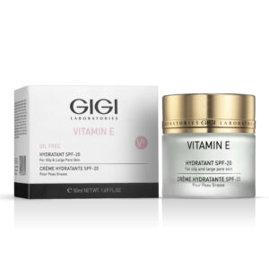 GIGI Vitamin E Hydratant SPF 20 50 ml (with box) – lightweight moisturizer for oily & large-pore skin