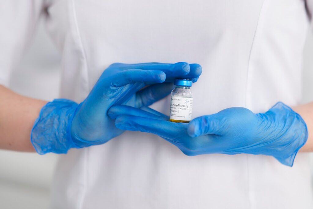 Beautician holding skincare GIGI peeling