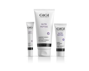 GIGI Nutri Peptide Basic Training with Treatment Protocols - professional skincare system featuring three essential formula tubes for comprehensive facial therapy.